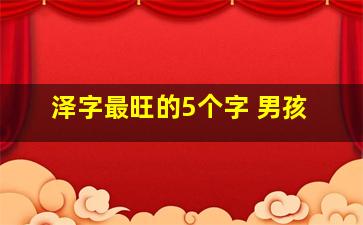 泽字最旺的5个字 男孩